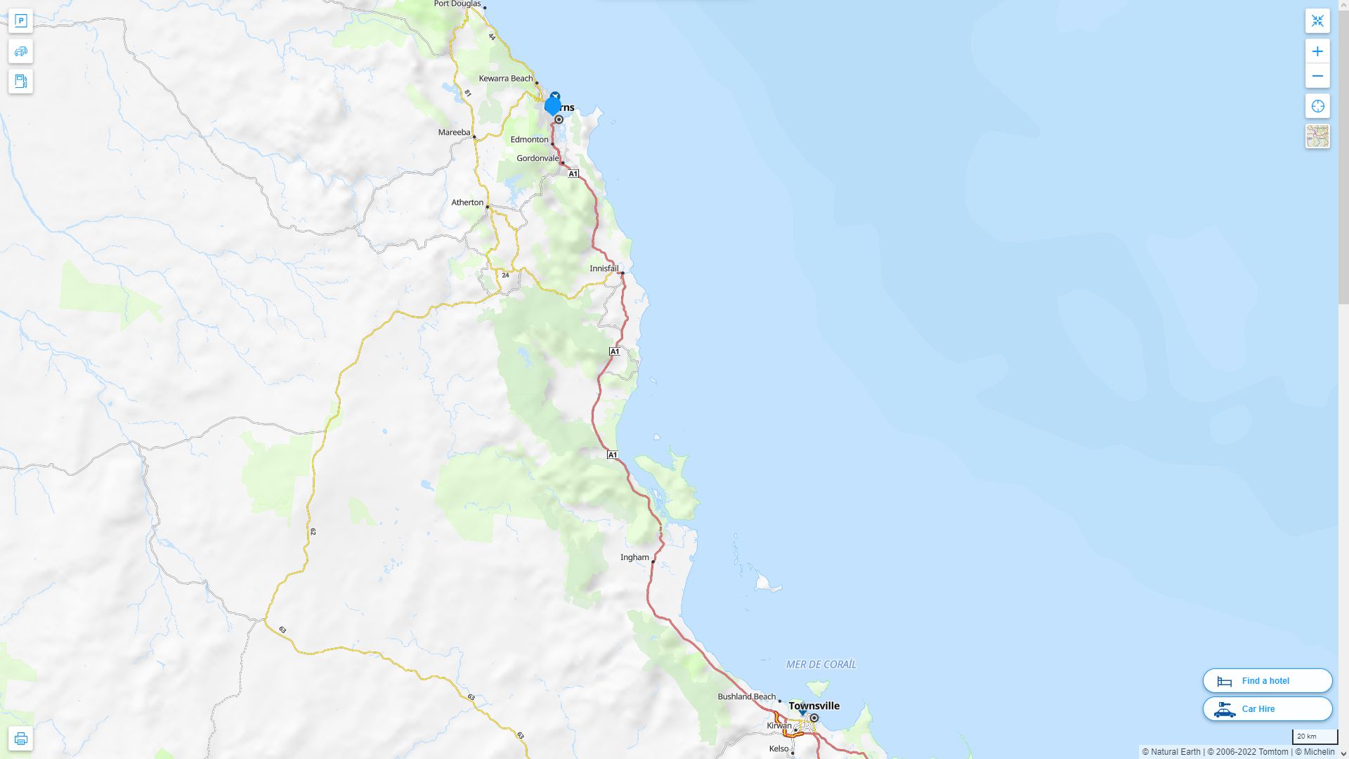 Cairns Highway and Road Map